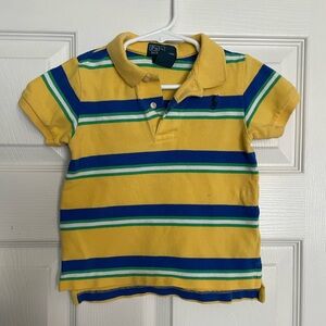 Polo by Ralph Lauren Kids Yellow Polo with Blue and Green Stripes